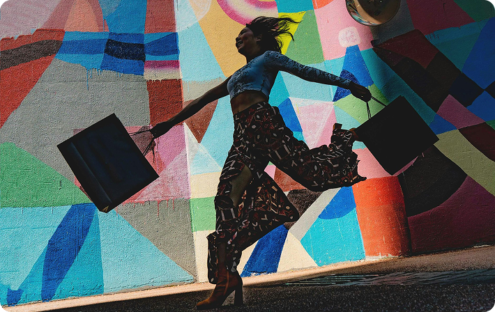 Shopper carrying bags for a big purchase
